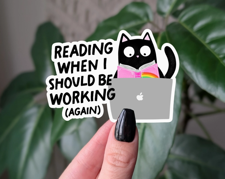 Reading When I Should Be Working Sticker