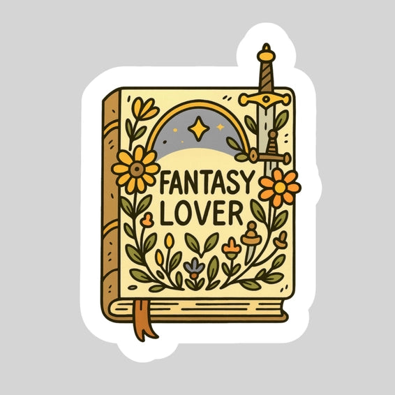 Fantasy Lover Book Reader Sticker